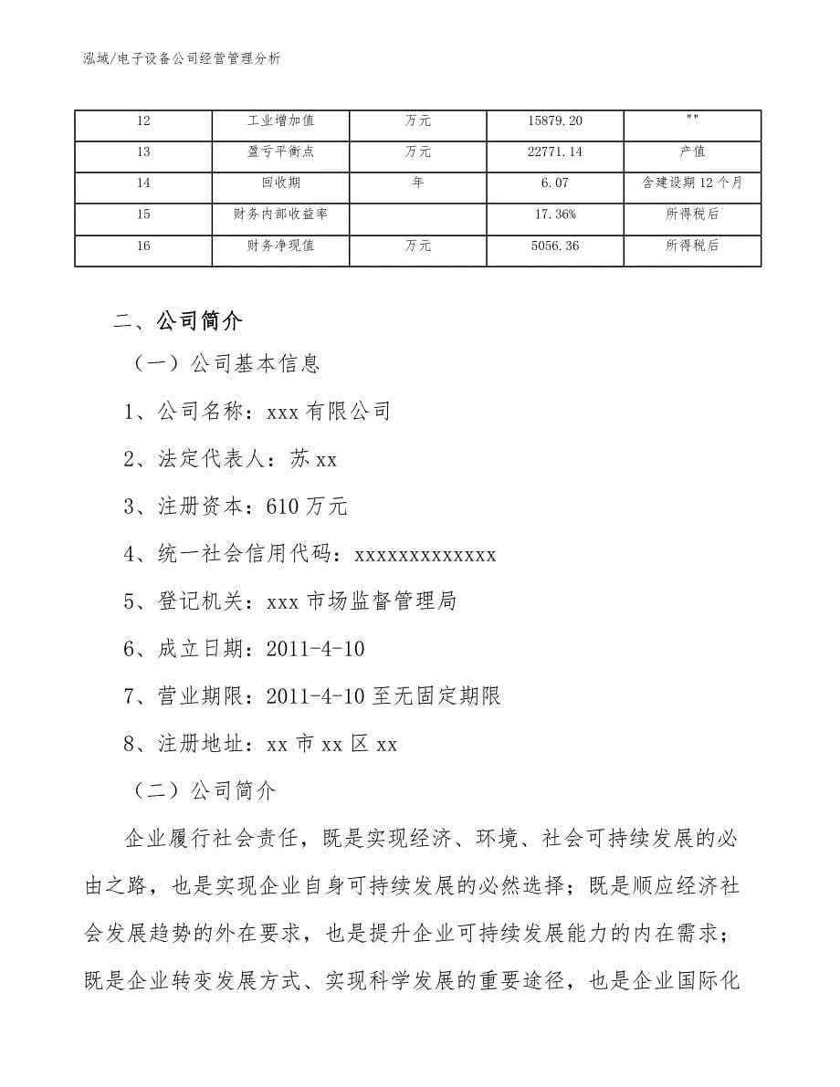 电子设备公司经营管理分析（范文）_第5页