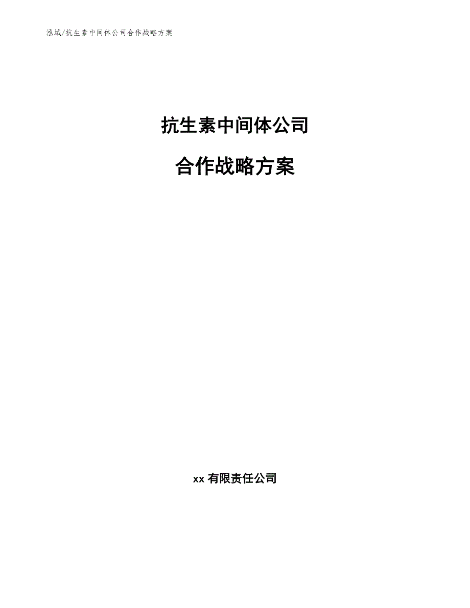 抗生素中间体公司合作战略方案（参考）_第1页