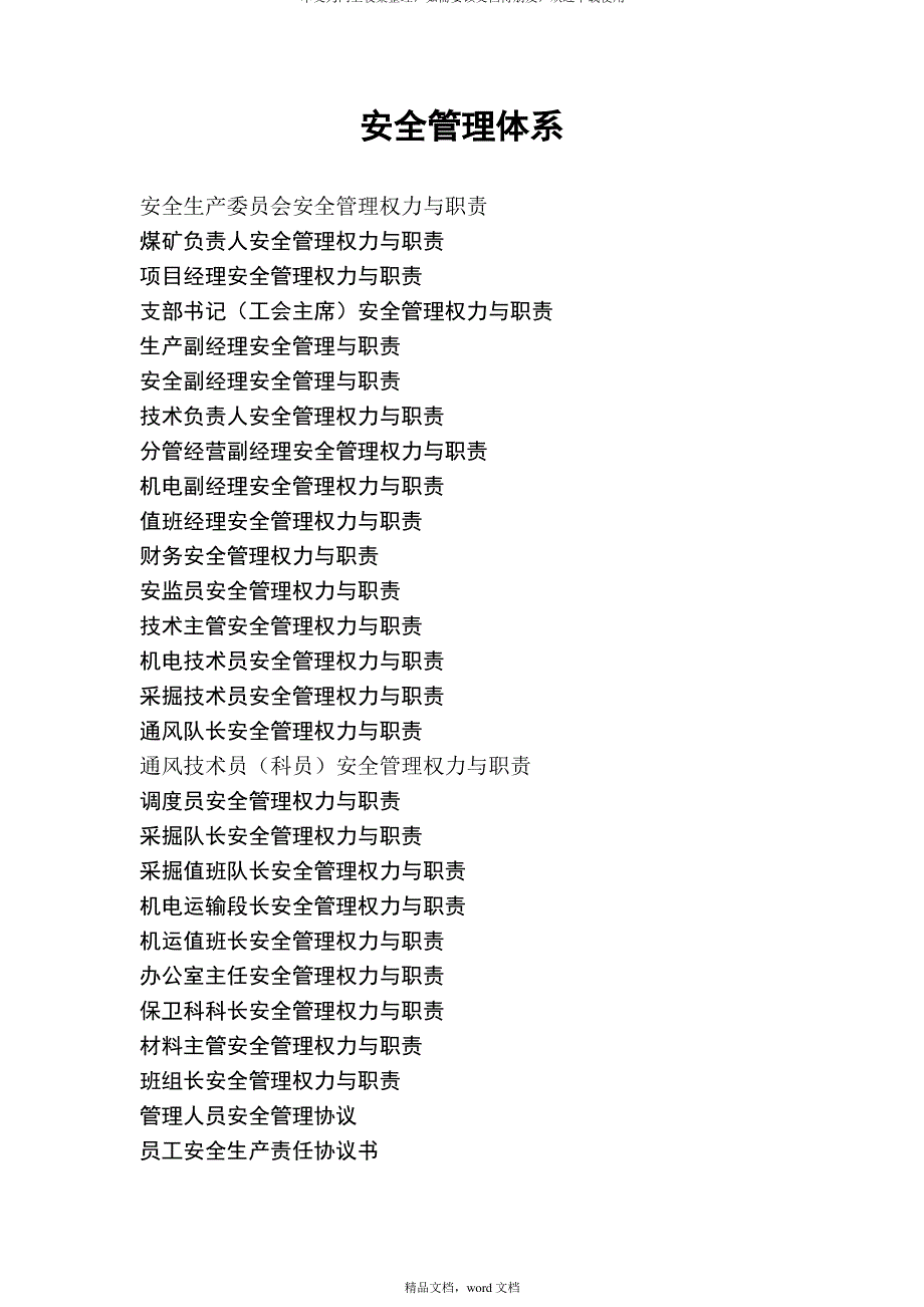 立井煤矿安全管理体系(2021整理)_第1页