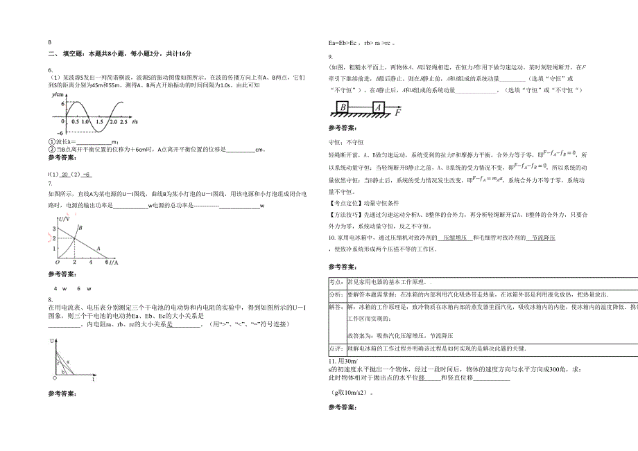 2022年浙江省丽水市华侨中学高二物理测试题含解析_第2页