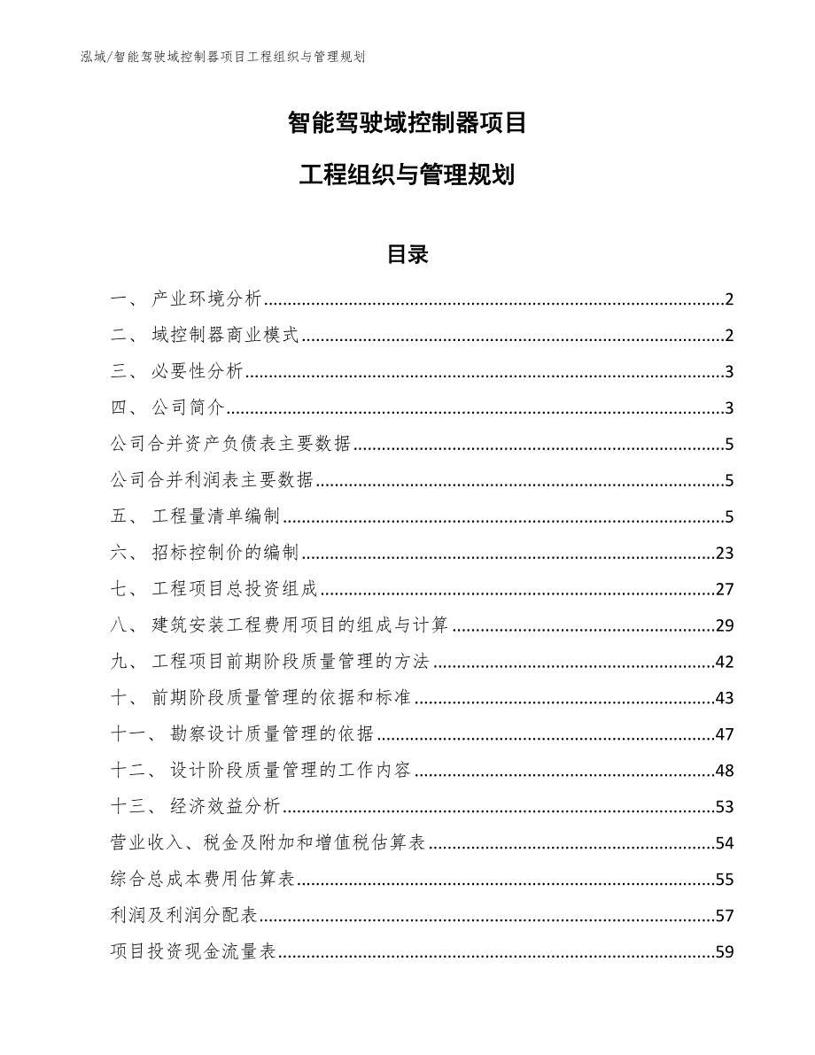 智能驾驶域控制器项目工程组织与管理规划_参考_第1页