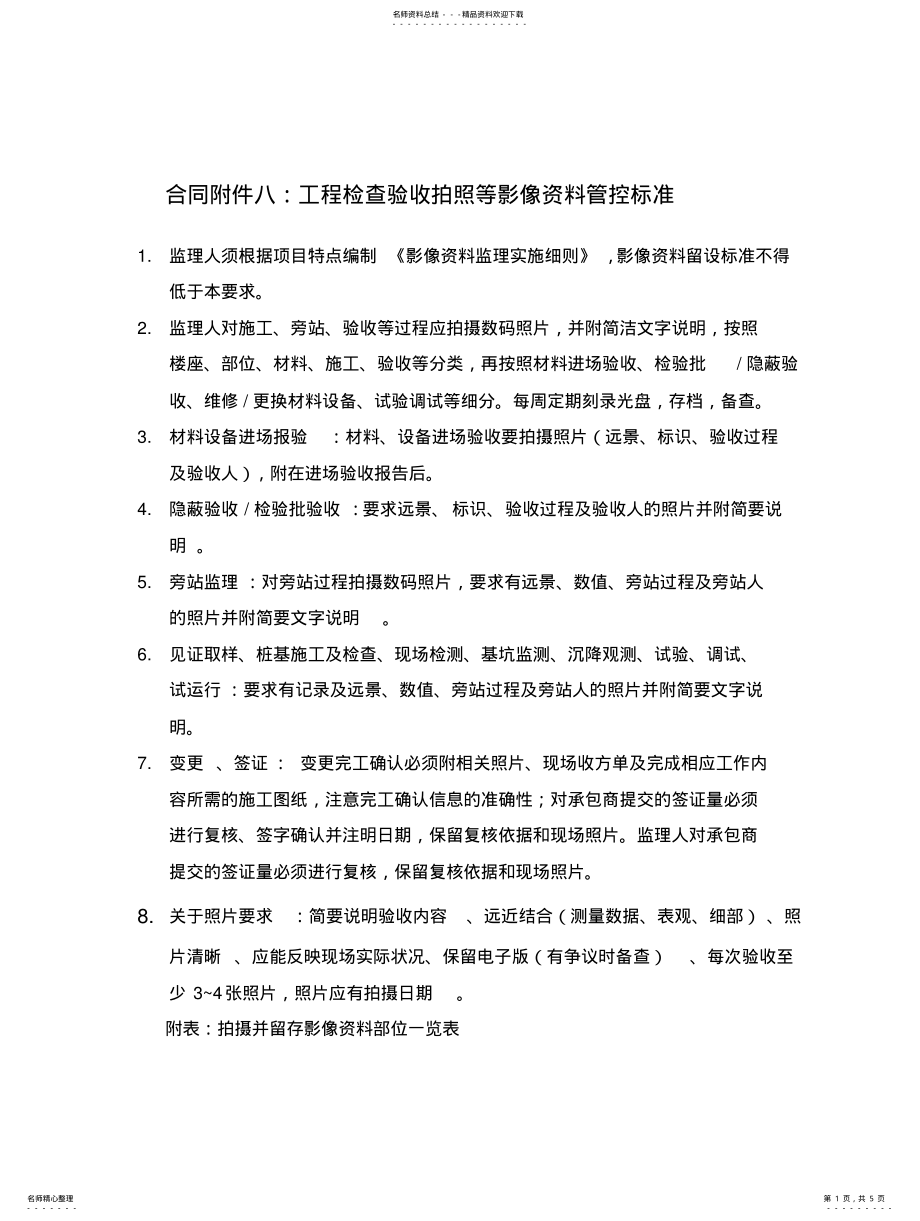 附件八：工程检查验收拍照等影像资料管控标准_第1页