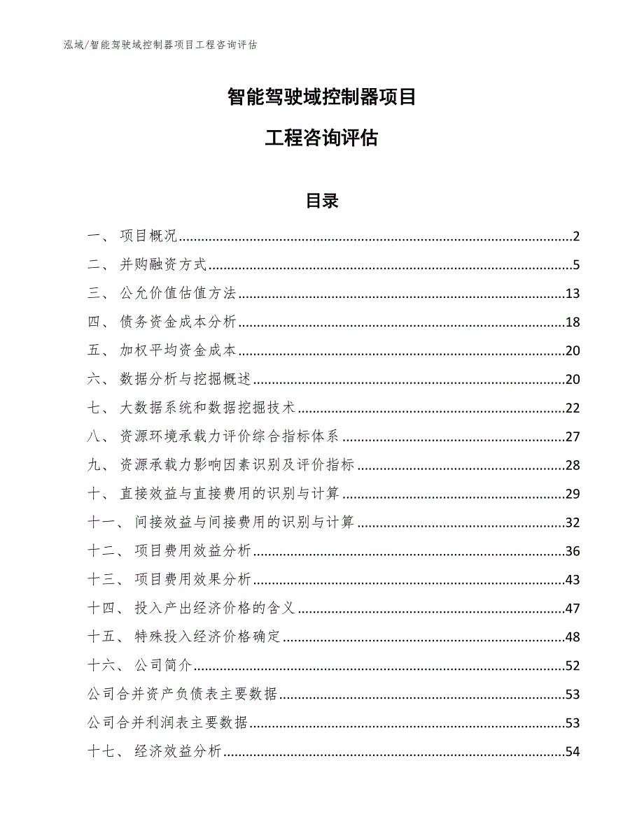 智能驾驶域控制器项目工程咨询评估【参考】_第1页