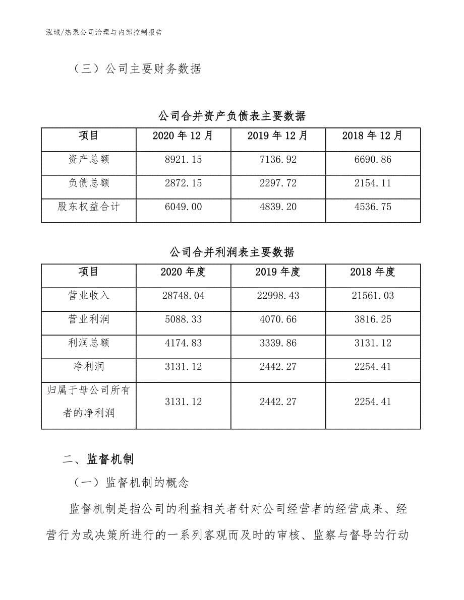 热泵公司治理与内部控制报告_第5页