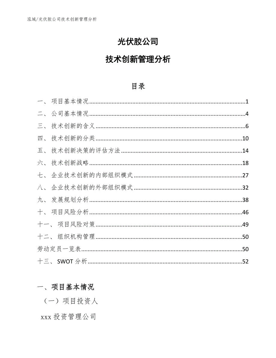 光伏胶公司技术创新管理分析_第1页