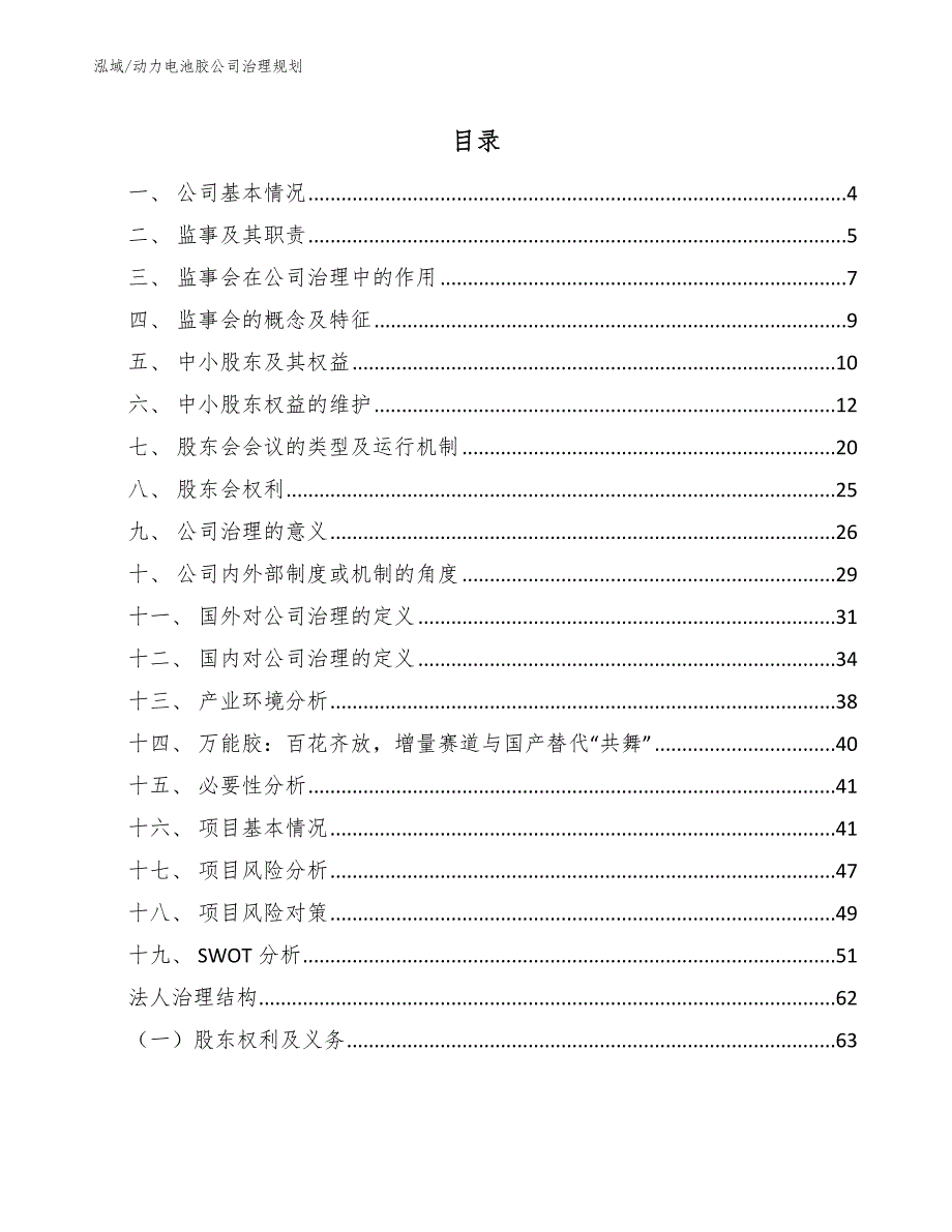 动力电池胶公司治理规划（范文）_第2页