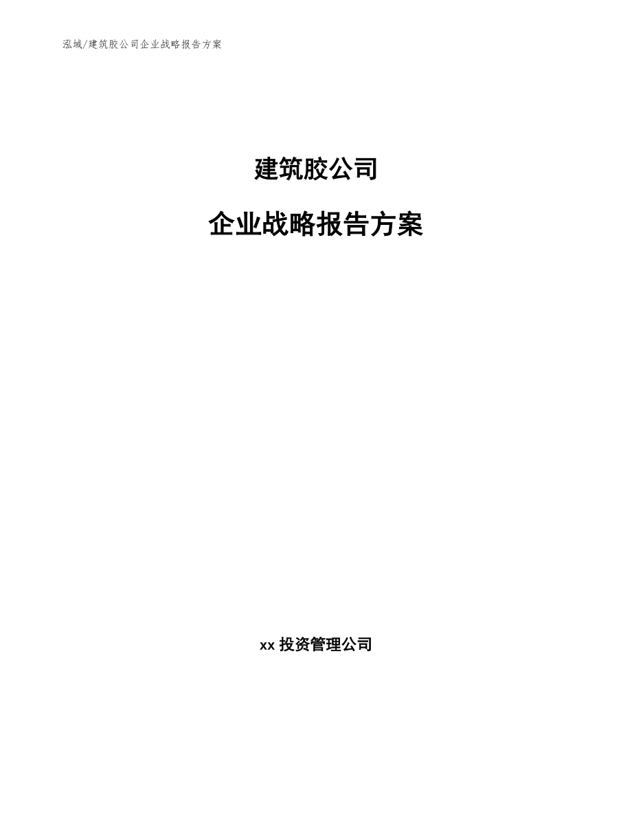 建筑胶公司企业战略报告方案_第1页