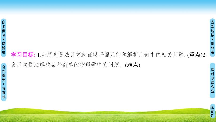 1819第2章2.42.4.1向量在几何中的应用2.4.2向量在物理中的应用_第2页