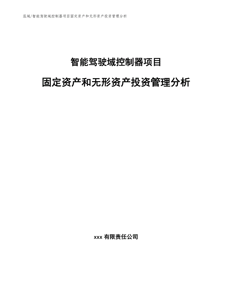 智能驾驶域控制器项目固定资产和无形资产投资管理分析（参考）_第1页