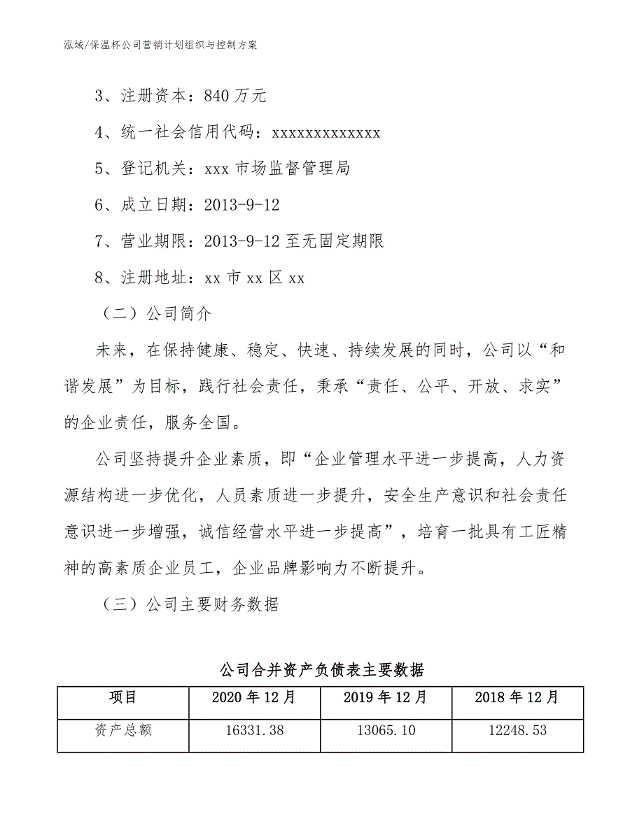 保温杯公司营销计划组织与控制方案_参考_第2页