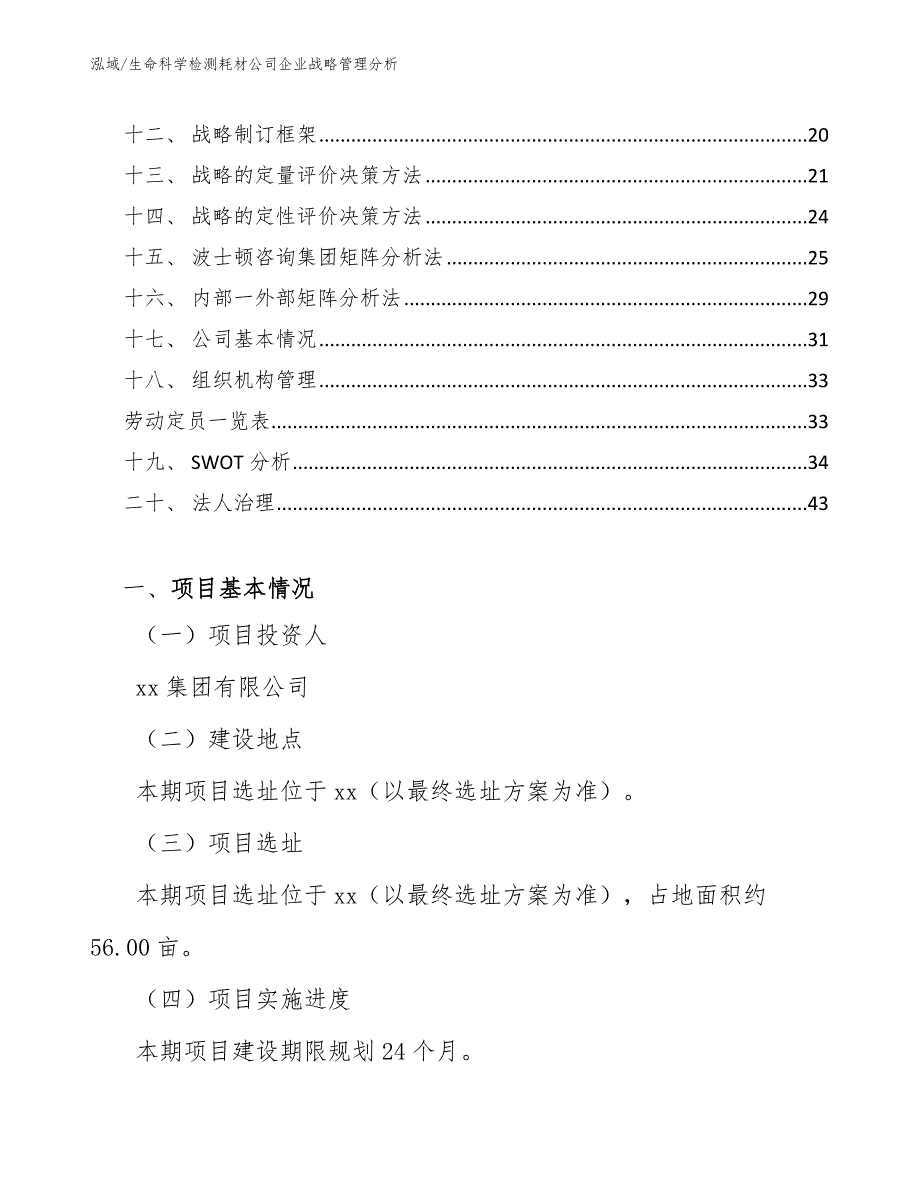 生命科学检测耗材公司企业战略管理分析_范文_第2页