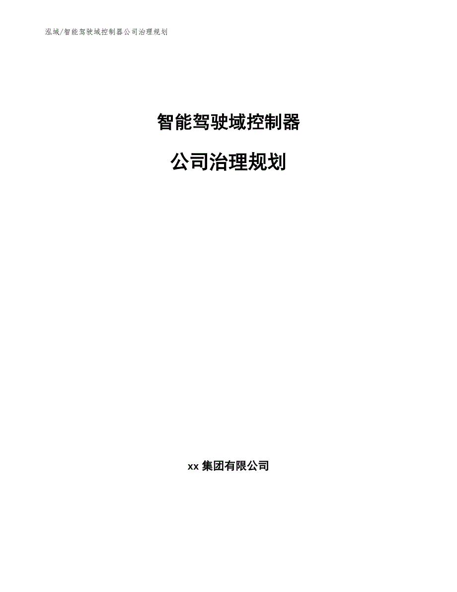 智能驾驶域控制器公司治理规划（参考）_第1页