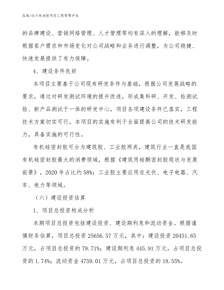 动力电池胶项目工程管理评估【范文】_第4页