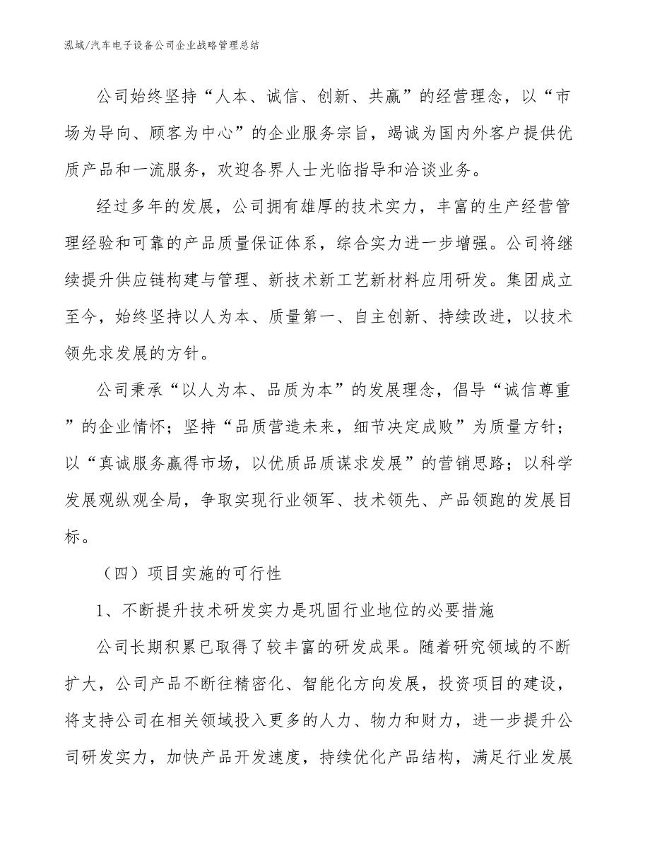 汽车电子设备公司企业战略管理总结（范文）_第3页