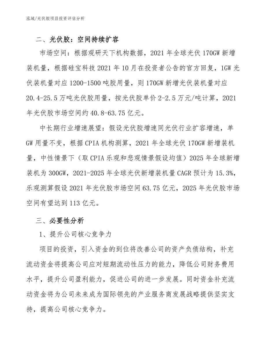 光伏胶项目投资评估分析_第5页