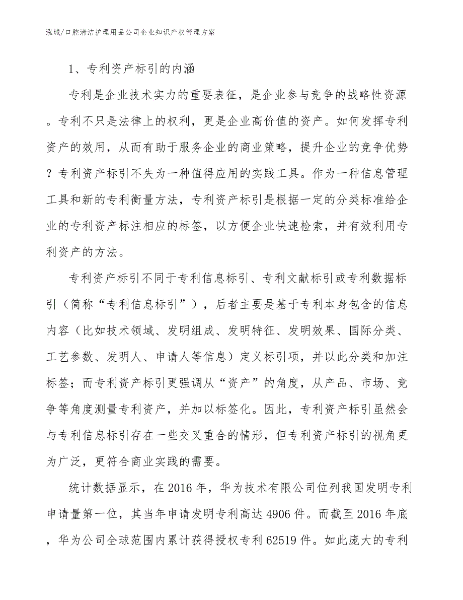 口腔清洁护理用品公司企业知识产权管理方案【范文】_第4页