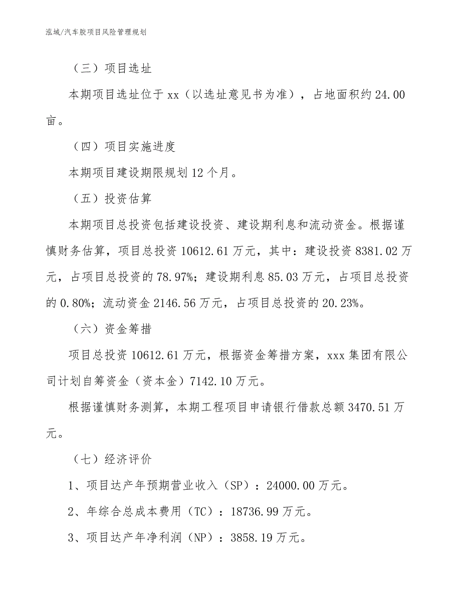 汽车胶项目风险管理规划_第3页