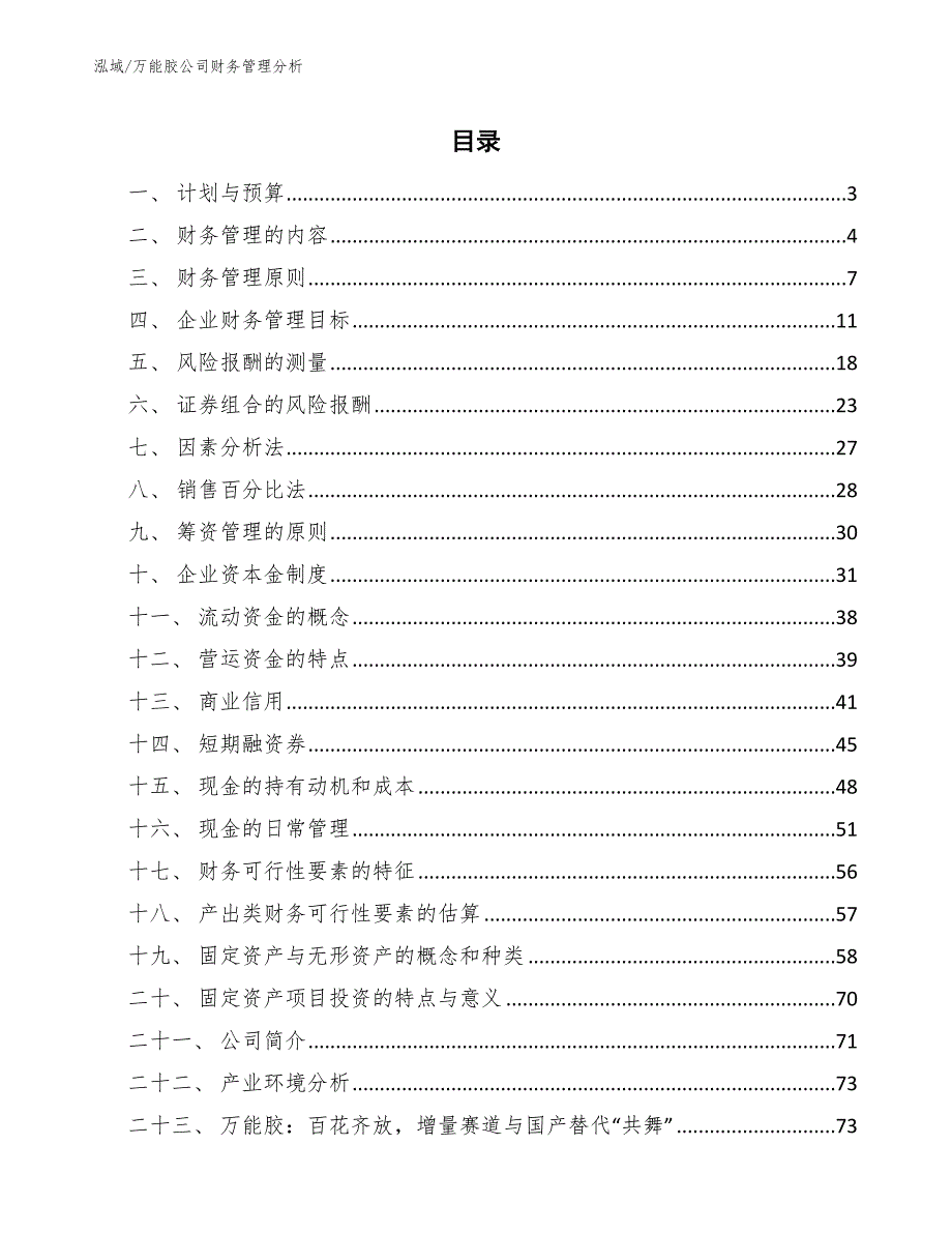 万能胶公司财务管理分析_第2页