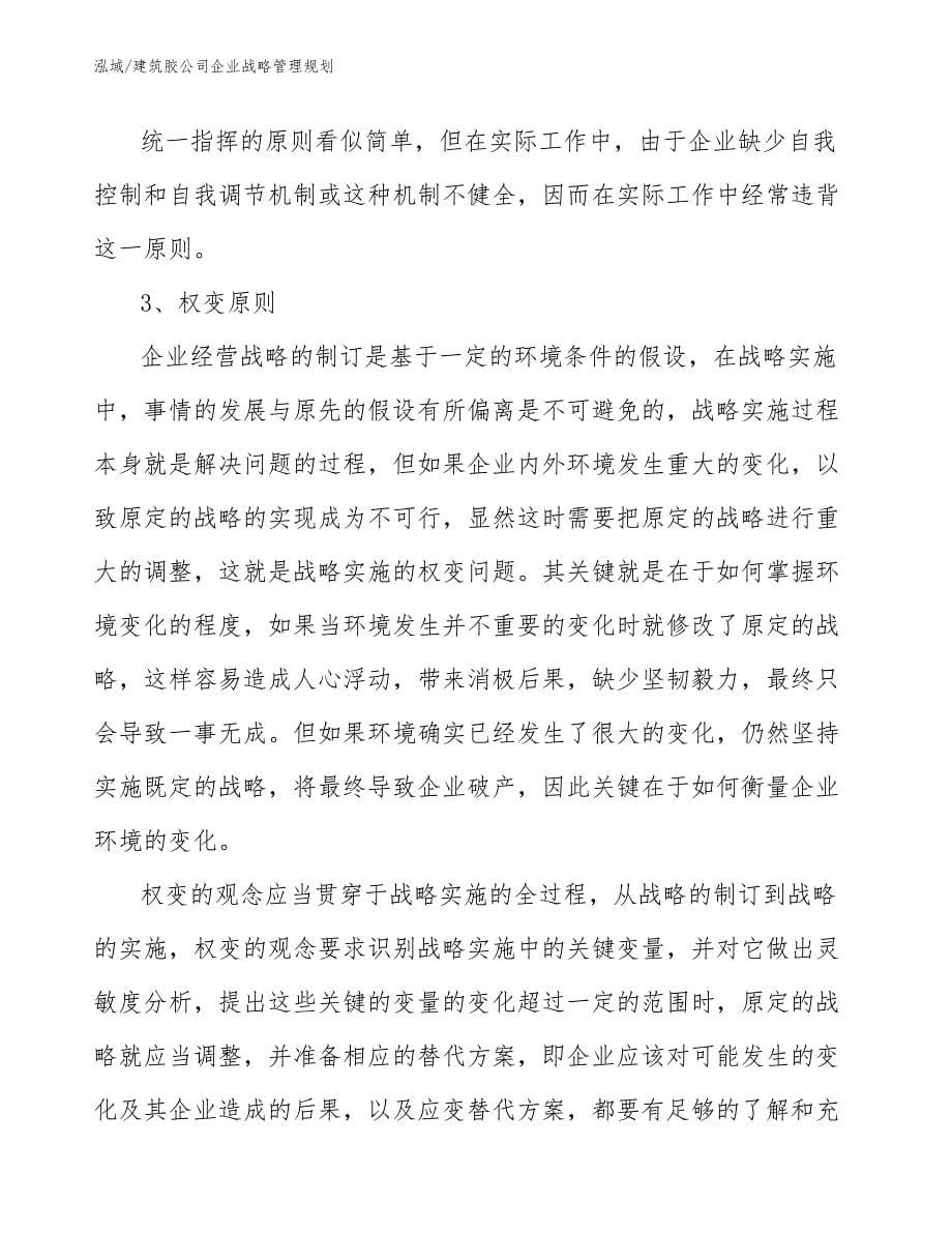 建筑胶公司企业战略管理规划_范文_第5页