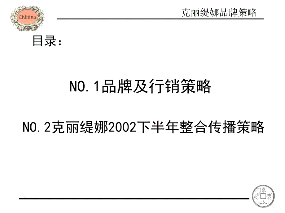 克丽缇娜品牌策略及整合传播提案课件_第2页