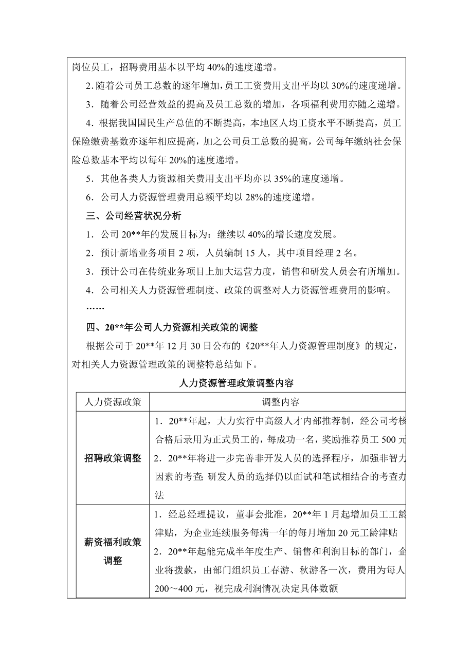 人力资源费用预算方案_第2页