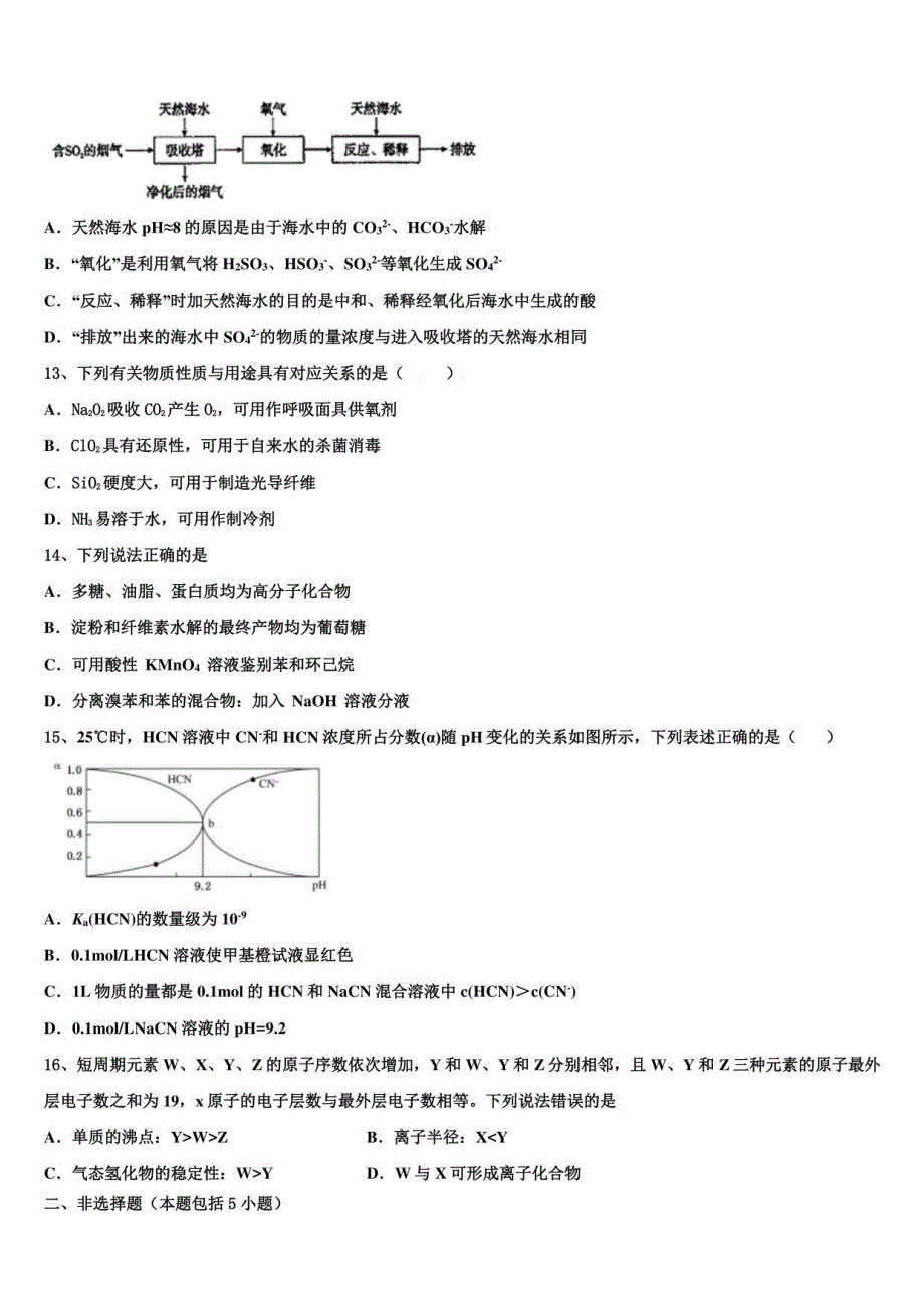 2021-2022学年安徽省普通高中学高三第二次调研化学试卷含解析_第4页