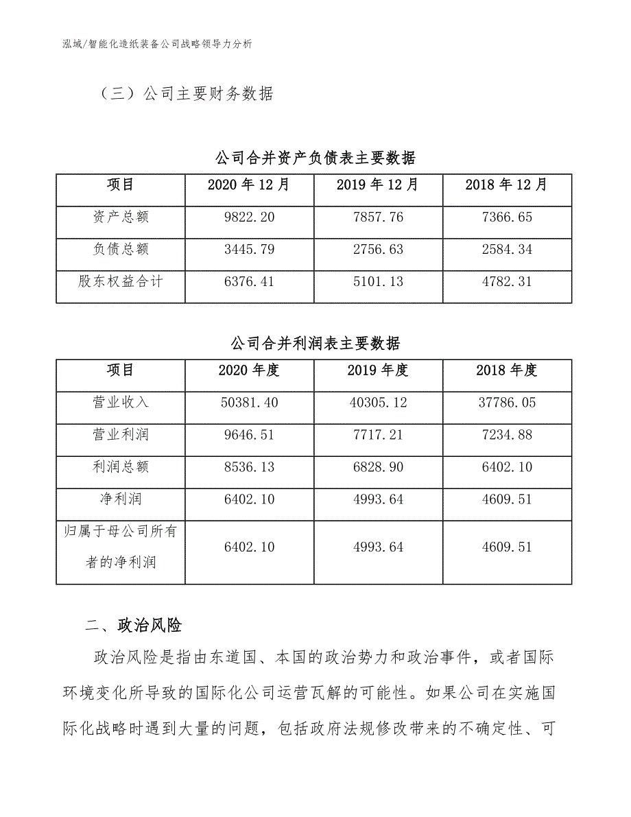 智能化造纸装备公司战略领导力分析（范文）_第3页