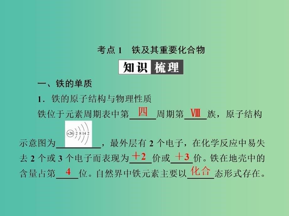 2019高考化学大一轮复习第3章金属及其化合物3-3铁铜及其化合物课件新人教版.ppt_第5页