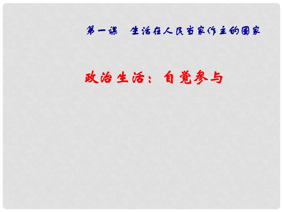 广东省揭阳一中高考政治复习 1.3 政治生活 积极参与 重在实践课件2 新人教版必修2_第1页