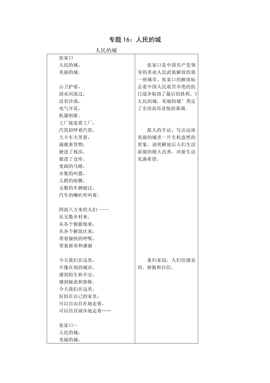 人民的城 《艾青诗集》全赏析_第1页