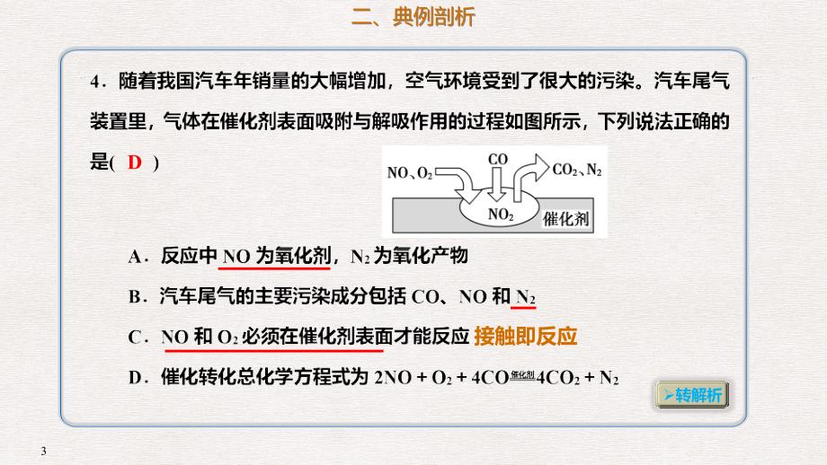 高考化学总复习 第4章 非金属及其化合物 第4讲 氮及其重要化合物 4.4.1 氮气及其氧化物考点课件 新人教版_第3页