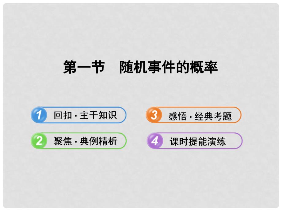 高考数学 11.1随机事件的概率配套课件 文 北师大版_第1页