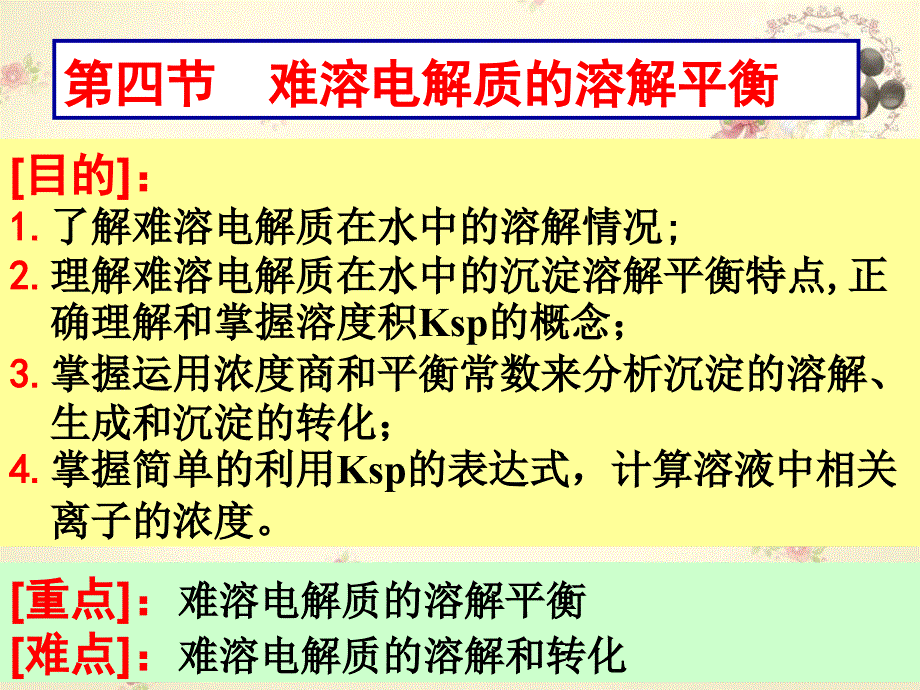 难溶电解质的溶解平横_第1页