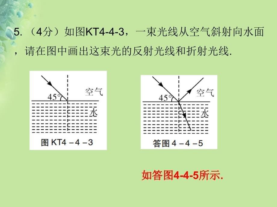 2018年秋八年级物理上册第四章第4节光的折射习题课件（新版）新人教版_第5页