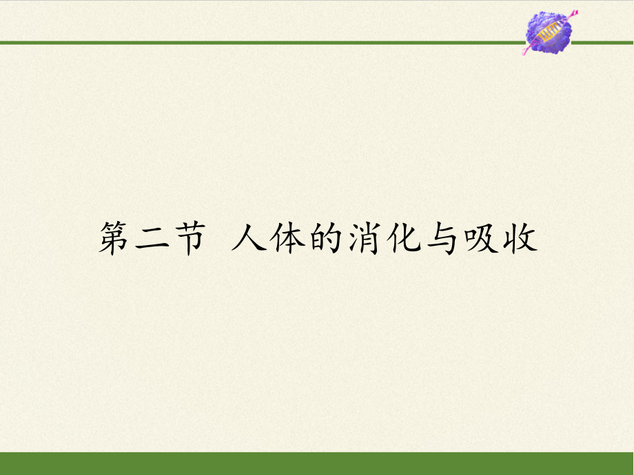 苏教版生物七年级下册 第九章 第二节 人体的消化与吸收课件(共13张PPT)_第1页