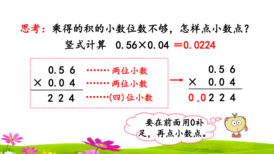 人教版五年级上册数学第一单元《积的小数位数不够的小数乘法》课件_第3页