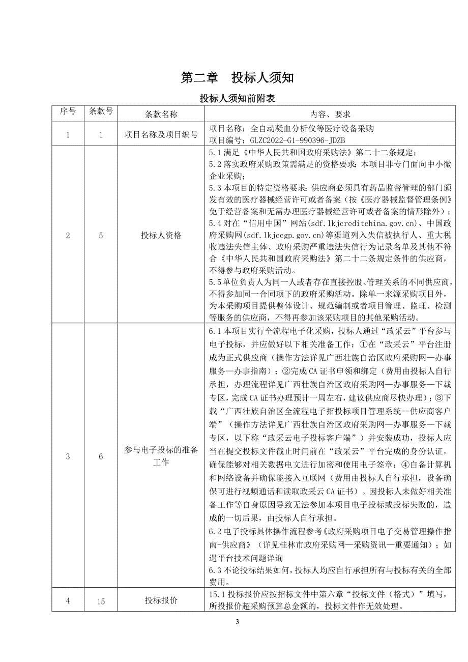 全自动凝血分析仪等医疗设备采购招标文件_第5页