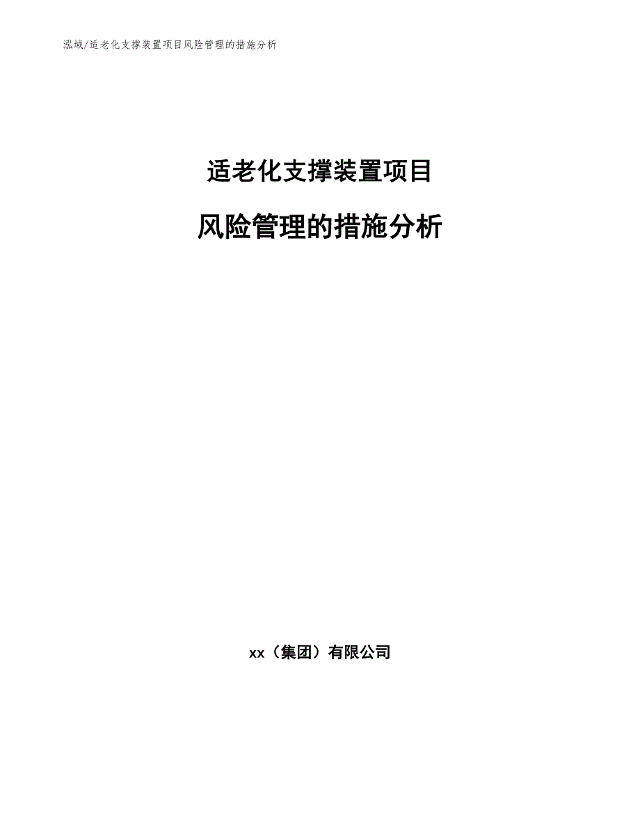 适老化支撑装置项目风险管理的措施分析（参考）_第1页