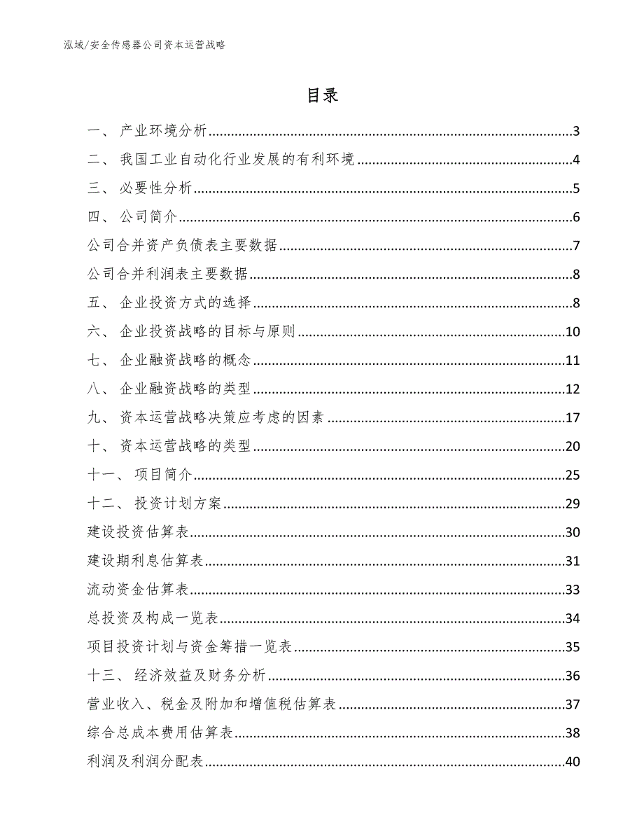 安全传感器公司资本运营战略_参考_第2页