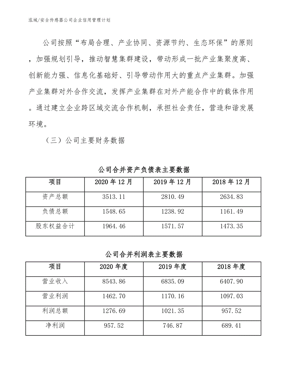 安全传感器公司企业信用管理计划_第4页