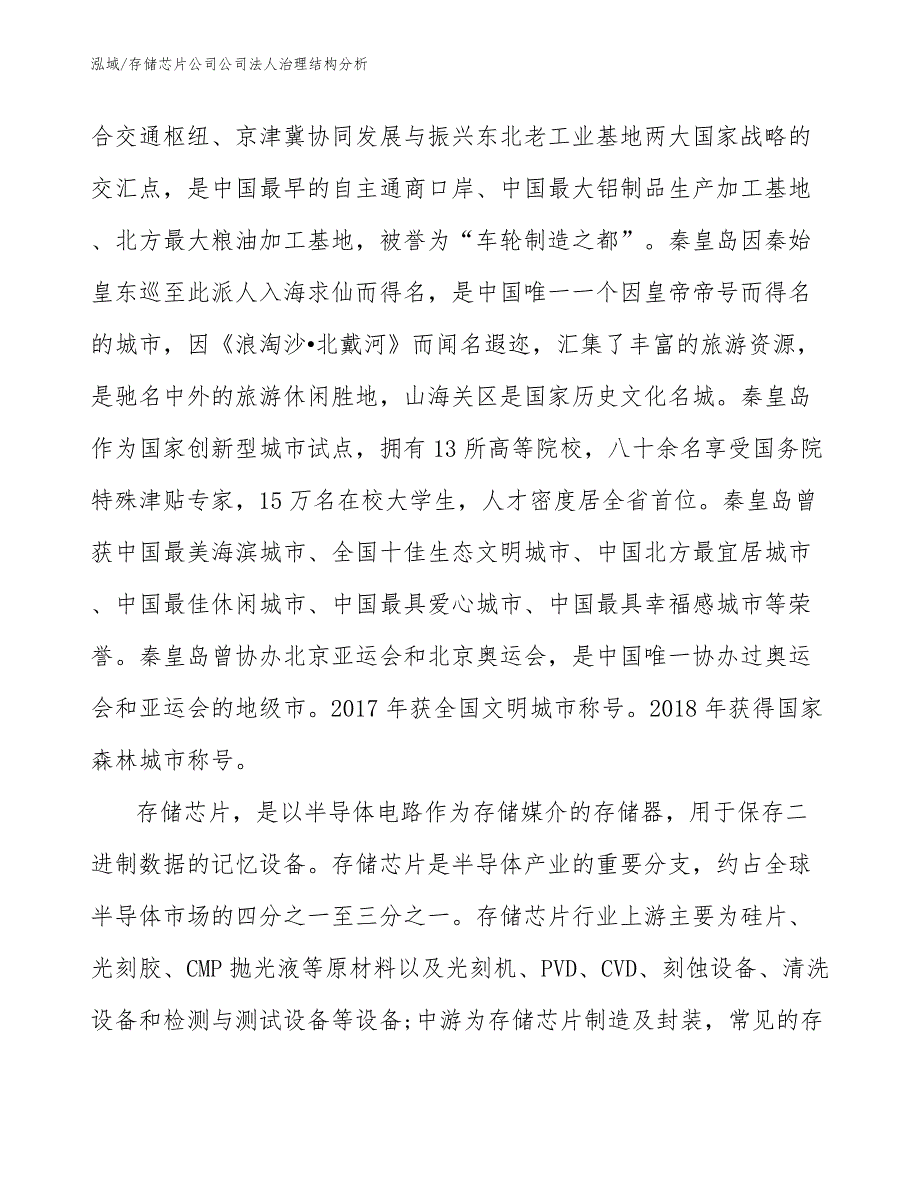 存储芯片公司公司法人治理结构分析_范文_第3页