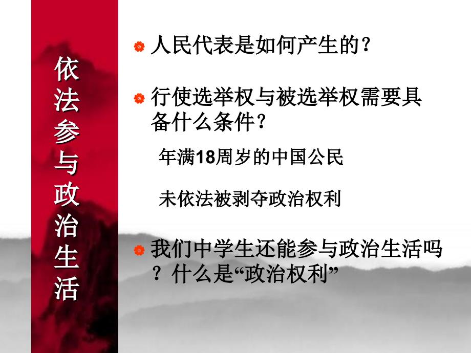 九年级政治依法参与政治生活_第1页