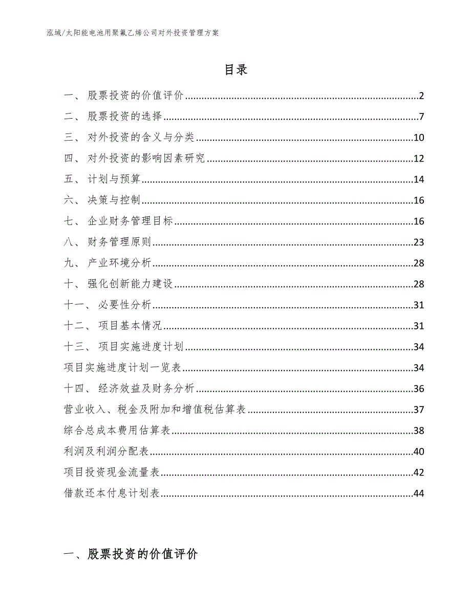 太阳能电池用聚氟乙烯公司对外投资管理方案_第2页