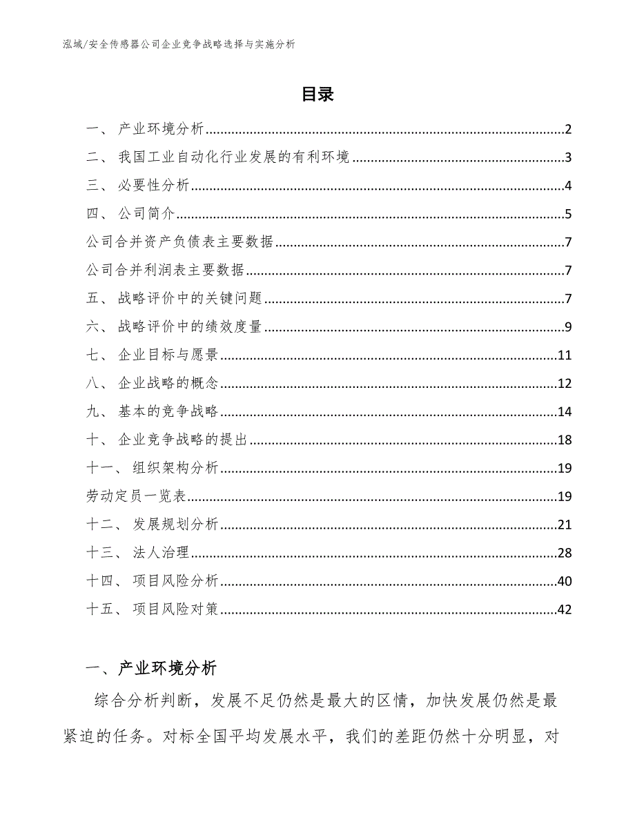 安全传感器公司企业竞争战略选择与实施分析【范文】_第2页