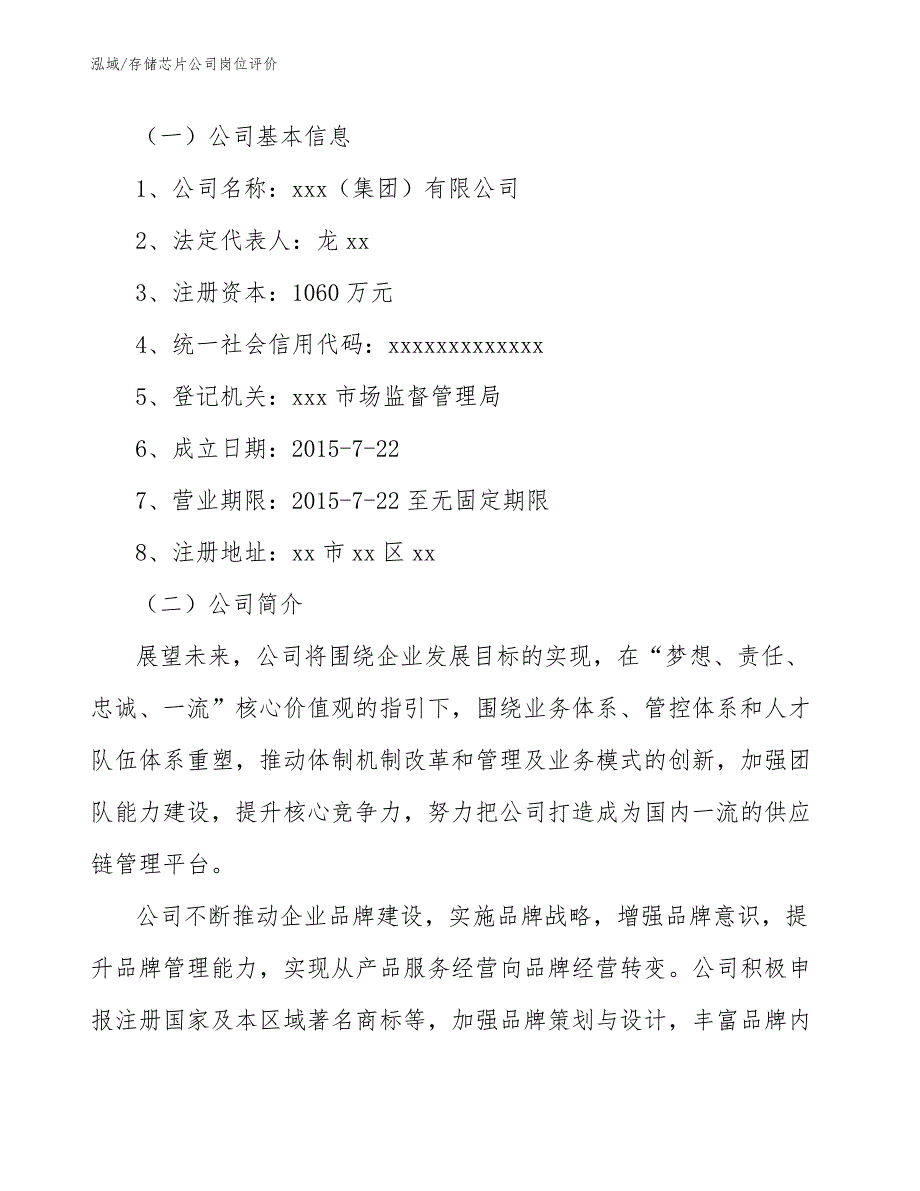 存储芯片公司岗位评价（范文）_第2页