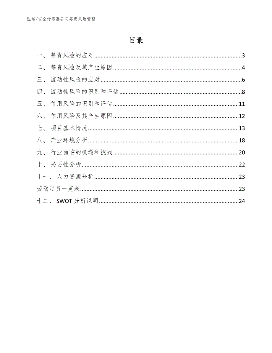 安全传感器公司筹资风险管理_范文_第2页