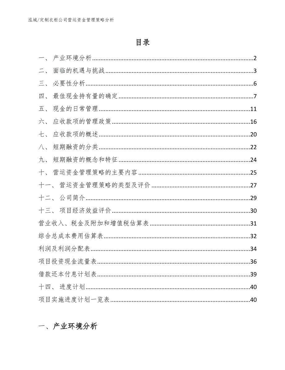 定制衣柜公司营运资金管理策略分析【范文】_第2页