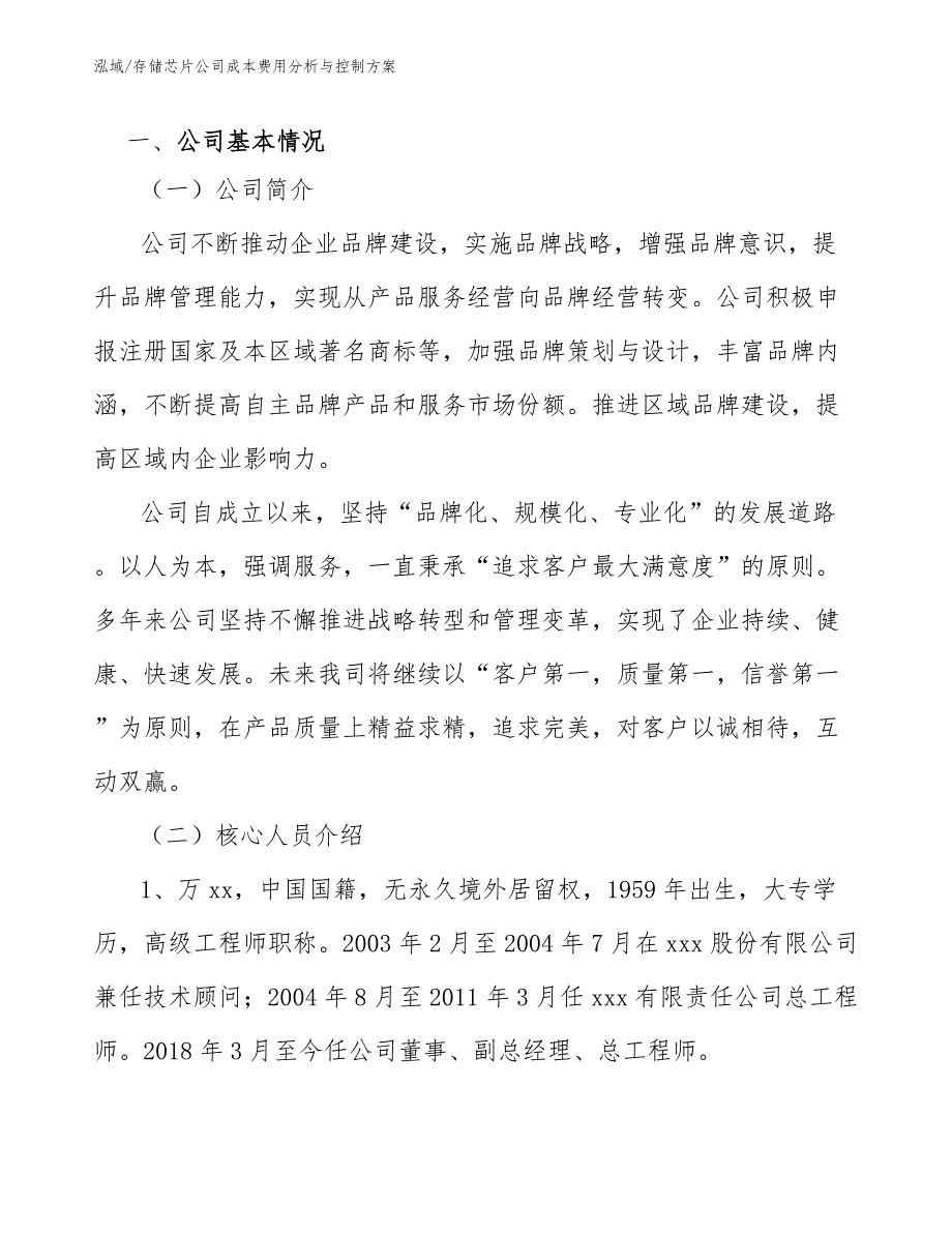 存储芯片公司成本费用分析与控制方案【参考】_第2页