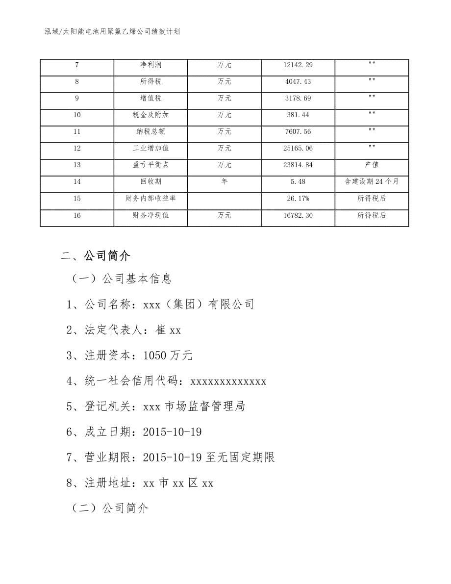 太阳能电池用聚氟乙烯公司绩效计划_范文_第5页