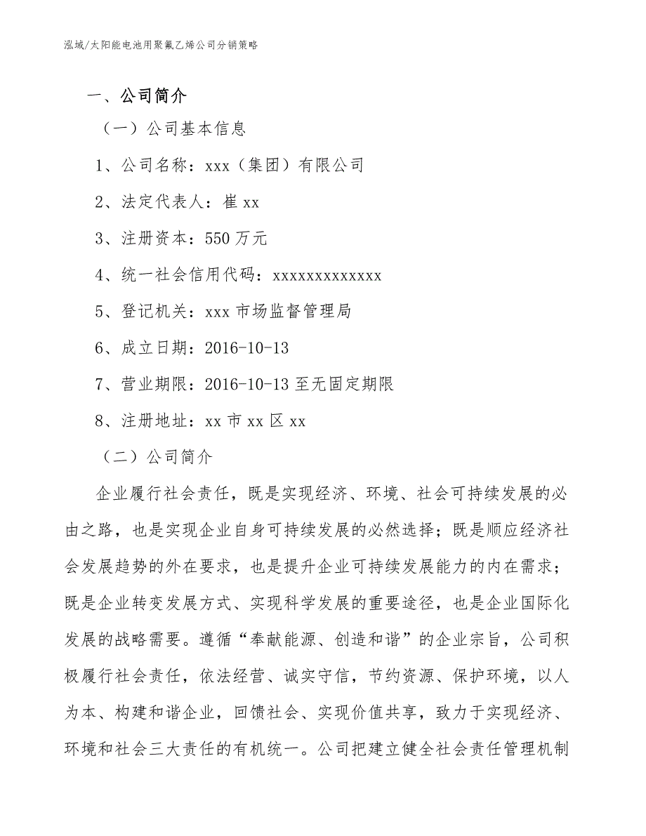 太阳能电池用聚氟乙烯公司分销策略【范文】_第2页